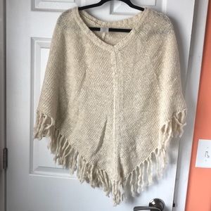 Cream sweater poncho